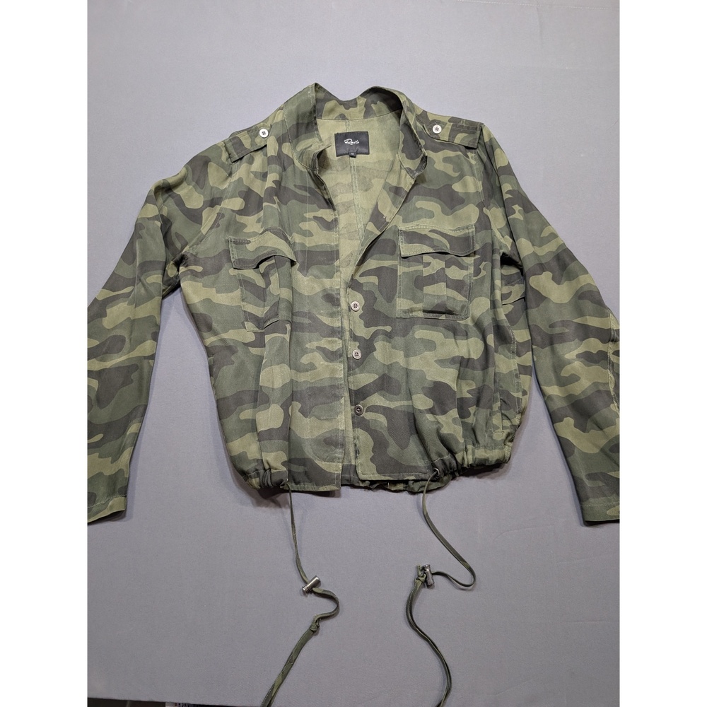 Rails Camo Cropped Military Jacket Women's Size M Green Button-Up